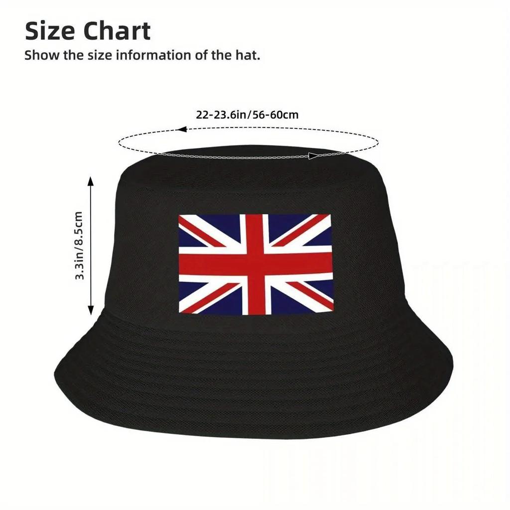 Custom Union Jack Flag Of The UK Bucket Hat for Women Men Print Summer Beach Sun Camping Cap