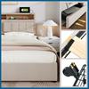 Teen Bed Double with 4 Drawers & Usb C Socket, Upholstered Person 160x200cm, Height Adjustable Headboard, Slatted Frame Made of Wood (without