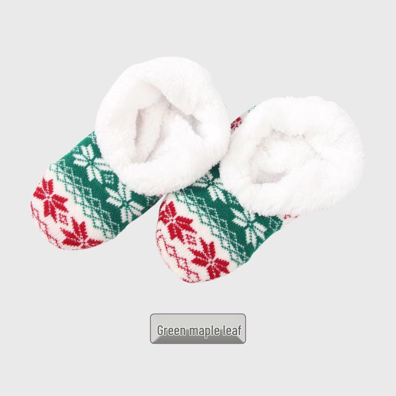 American Style Lambswool Non-Slip Indoor Slipper Socks for Adults - Winter Velvet Floor Socks