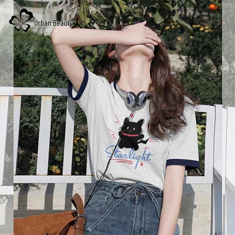 Urban Beauty Women s Color Block Cotton Short Sleeve T-shirt M