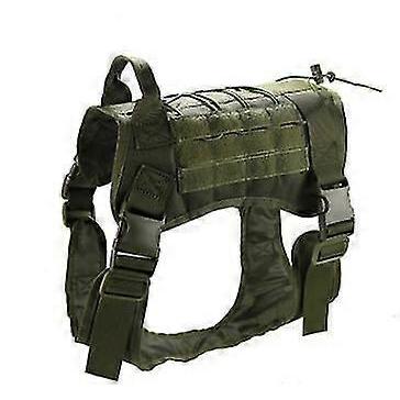 Tactical Dog Harness Nylon Handle Adjustable Training Harness Pet Working Vest(1pcs-black)