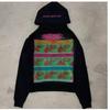VibeStreet Y2K Gray Sports Hoodie Retro Smoke Print Sweater Men Women New Fashion Vintage Classic Hip Hop Streetwear Clothing Loose Jacket