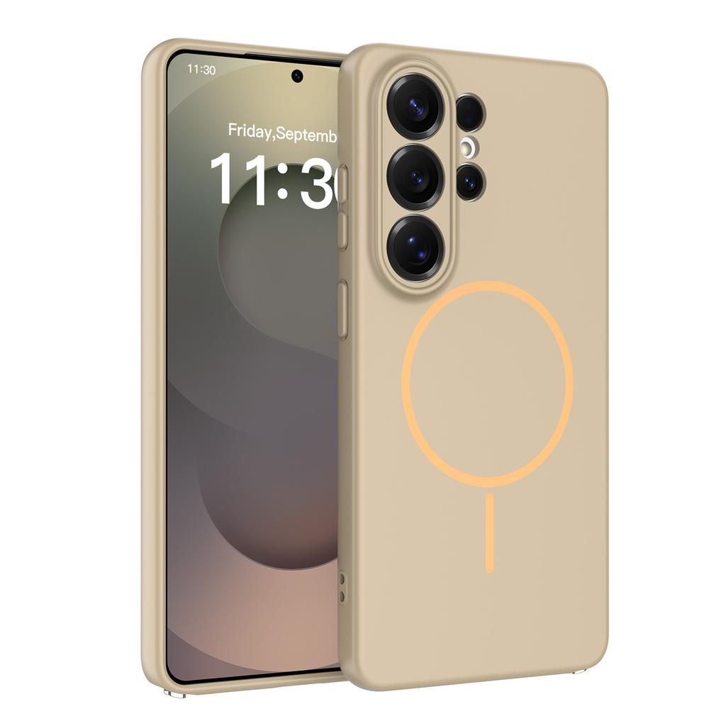 New applicable s26 ultra mobile phone case with magnetic suction thin ring 25edge all-inclusive lens s24 anti-drop protective case