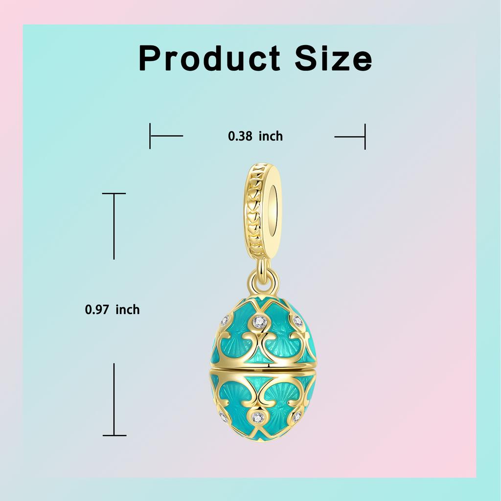 925 Silver The Easter Egg Pendant Can Be Opened Rabbit Charms Bead Fit Original Pan Bracelets Women DIY Fine Jewelry Party Gift