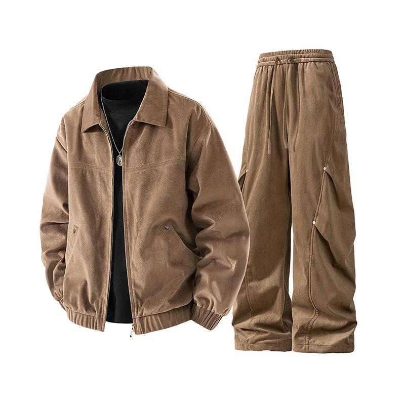 

Мужской спортивный костюм на весну-осень, повседневный, с капюшоном, спортивная одежда, куртки и брюки, комплекты из 2 предметов, хип-хоп, для бега, спортивный костюм 2XL