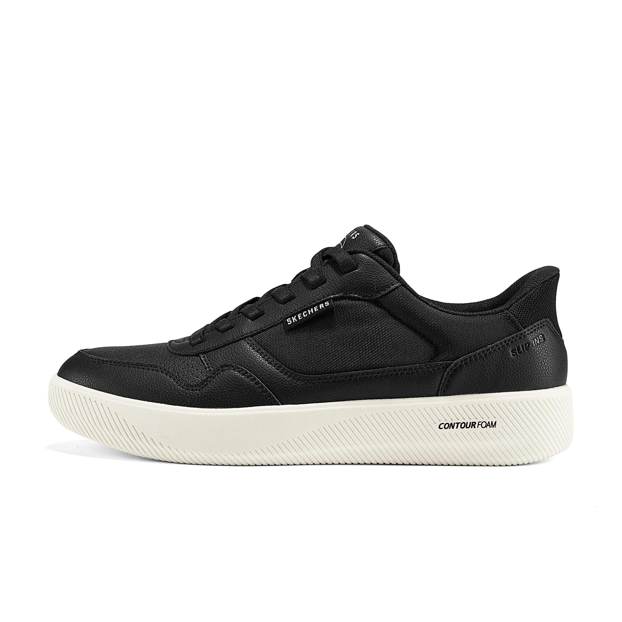 Skechers Arch Fit Court Break Comfortable Versatile Slip-On Shoes Soft Sole Cushioning Non-Slip Wear-Resistant Low-Top Sneakers 183402-BLK 39.5