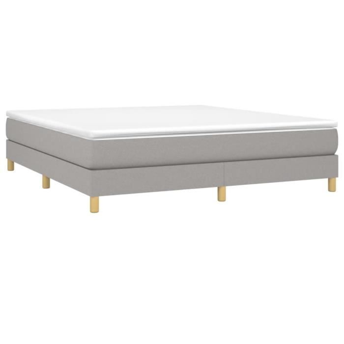 VidaXL Lit à sommier tapissier avec matelas Gris clair 180x200cm Tissu - Modèle 3144191