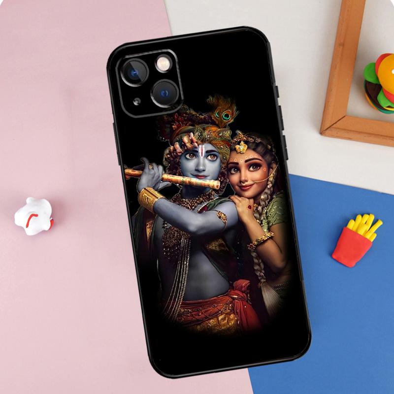 Lord Krishna Radha Phone Case For iPhone 16 Pro Max 11 12 13 14 15 Pro Max Mini 16e 15 16 Plus XR Cover Shell