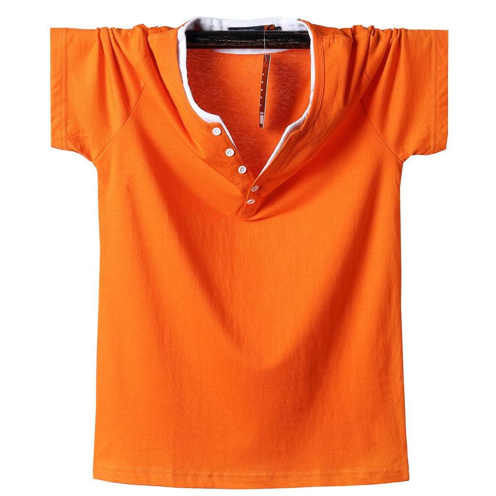 Men's 8XL Trendy V-Neck Short-Sleeve T-Shirt, Korean Style