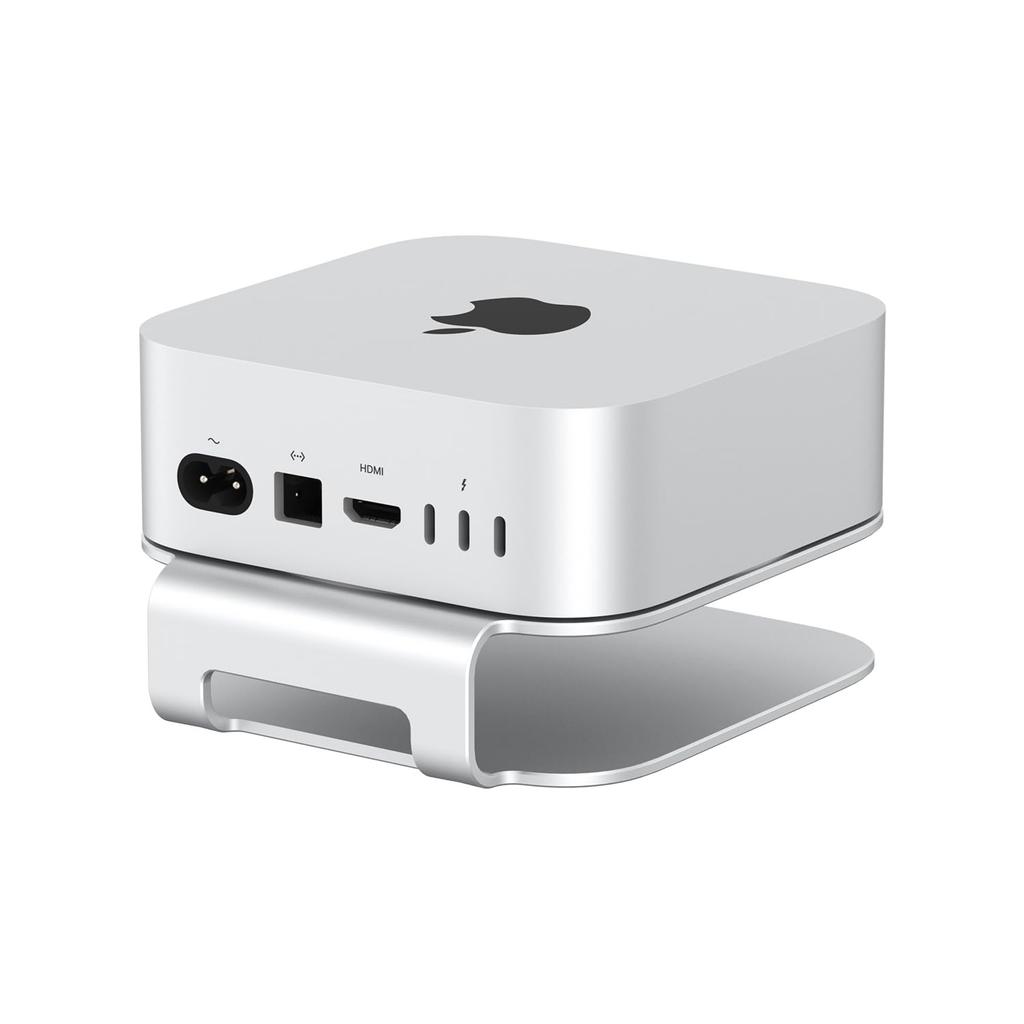 Qwiizlab Aluminum Stand for Mac Mini M4 M4 Pro Durable and Sturdy 2024, Scratch-Resistant, Anti-Slip, Overheating-Resistant, (Silver)