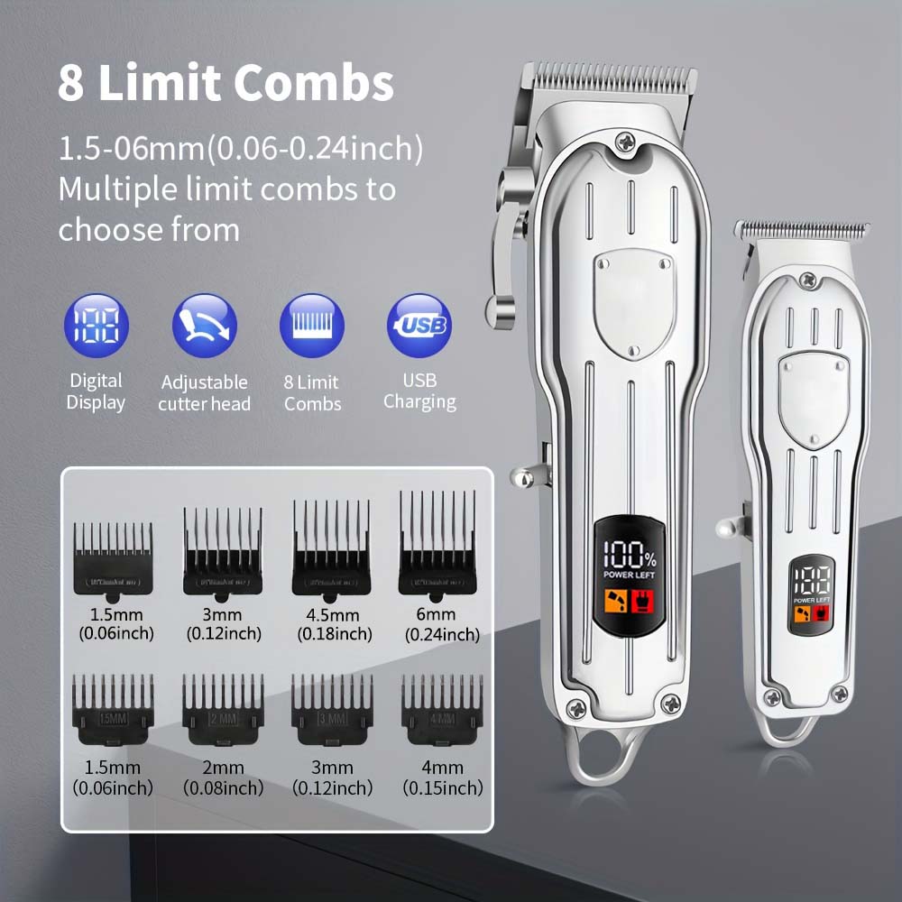 2in1 Electric Hair Clipper Hair Cutting Kit for Men Cordless Hair Trimmer Set/1 Pc Professional Hair Trimmer Gifts for Men