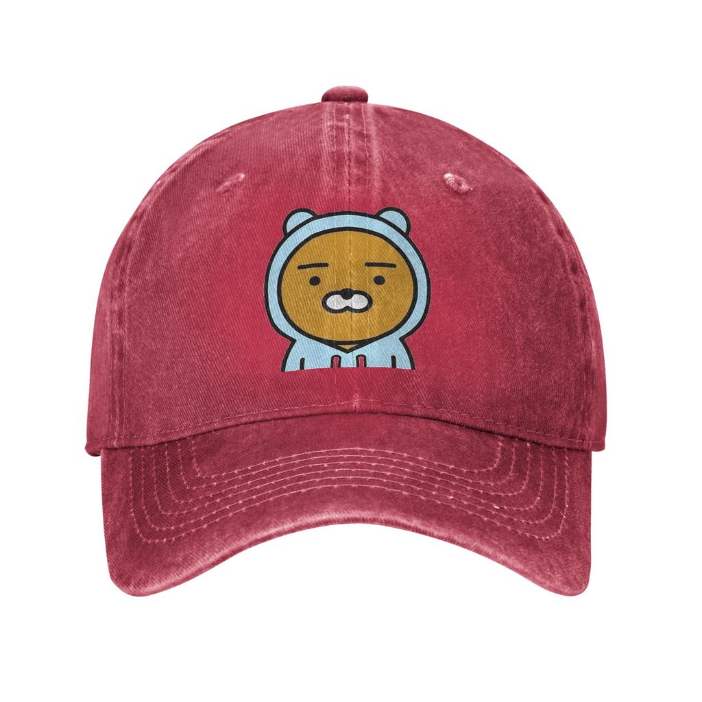 Kakao Friends Ryan Sun Baseball Cap Fashion Unisex Adult Washed Hip Hop Hats Adjustable Print Outdoor Gym Baseball Caps