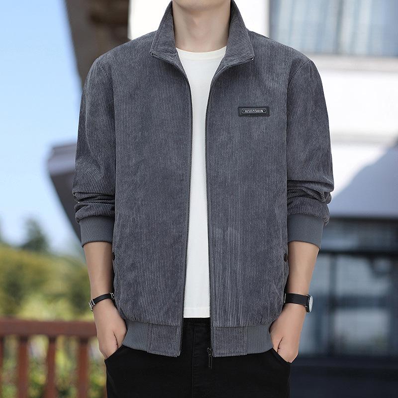 

Men s Corduroy Jacket - Spring/Autumn 2025 Trend, Loose Fit, Turn-Down Collar, Casual American Style Coat M