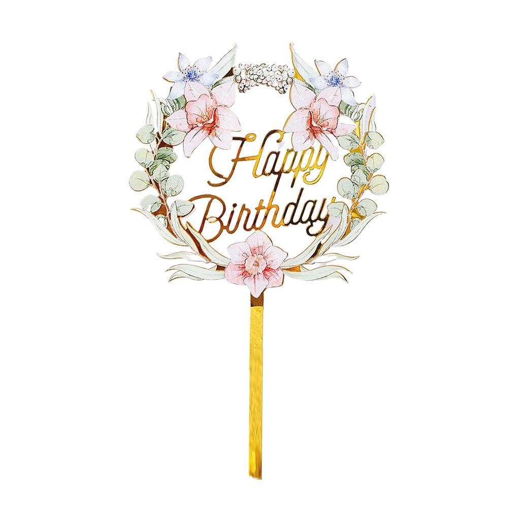 Parti Dekorasyonu İçin Zarif Mutlu Yıllar Pastası Süsü Doğum Günü Pastası Süsü Doğum Günü Partisi Akrilik