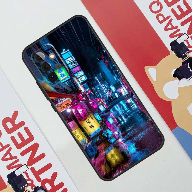 Japansk Nattstad Estetik Mobilskal För Samsung Galaxy A53 A33 A23 A13 A52 A32 A22 A12 A51 A71 A14 A24 A34 A54 A21S