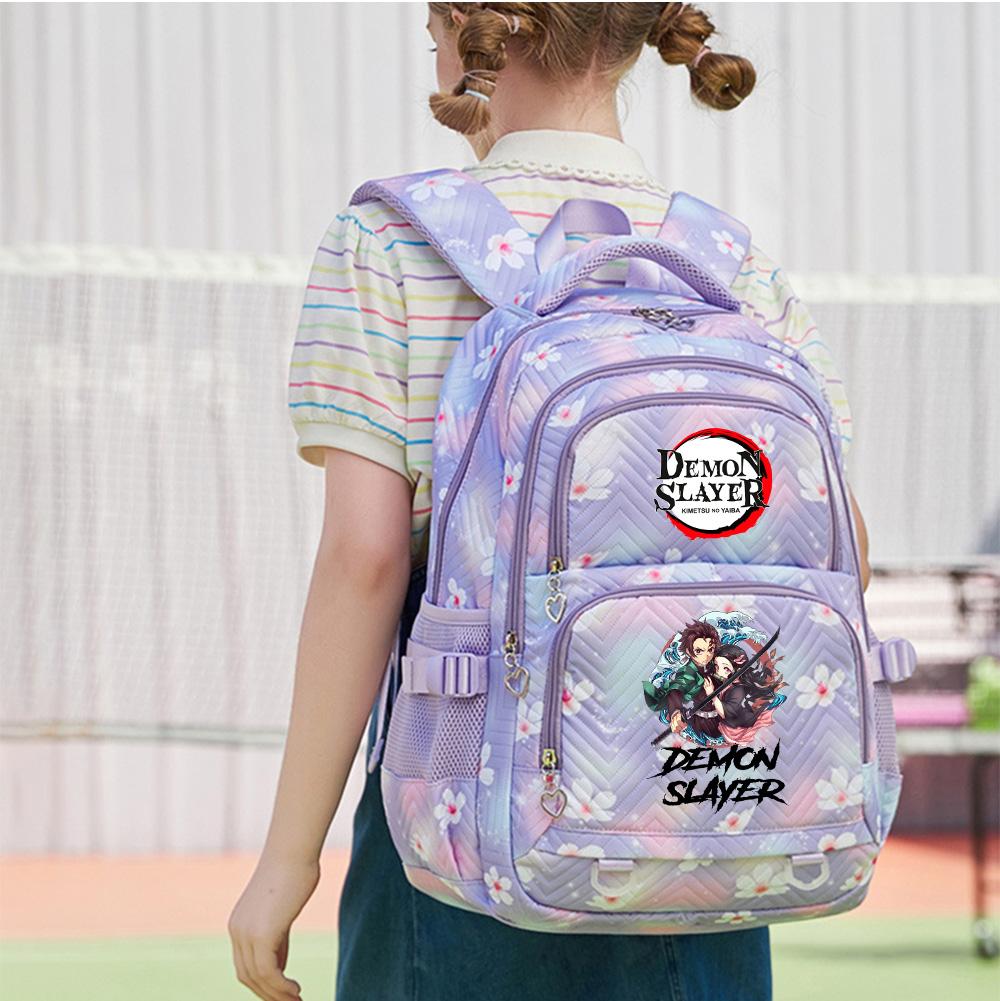 Anime Demon Slayer Printed Backpack Schoolbag Student Teenager Bookbag for Boy Girl Backpack Large Capacity Waterproof Travel Bag Mochila Rucksack