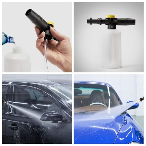 YUET Foam Cannon Jet Bottle, Snow Foam Lance Washer Kit for Karcher K2, K3, K4, K5, K6, K7, and K Series Soap Generator, Pressure Washer, Car Foamer C