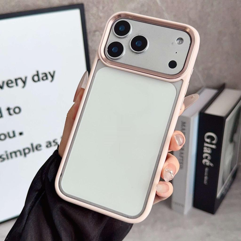 Transparent Silicone Frame Shockproof Case For iPhone 17 Air 16 15 14 13 12 11 Plus Pro Max Metal Camera Protection Hard Covers