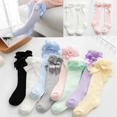 Kindersocken geborene Mädchen Kniestrümpfe Baumwolle weiche Schleife Winter warme Babysocken
