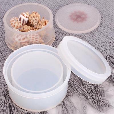 DIY siliconen hars mal containers met deksel, sieraden opbergdoos houder mal, bloempot,
