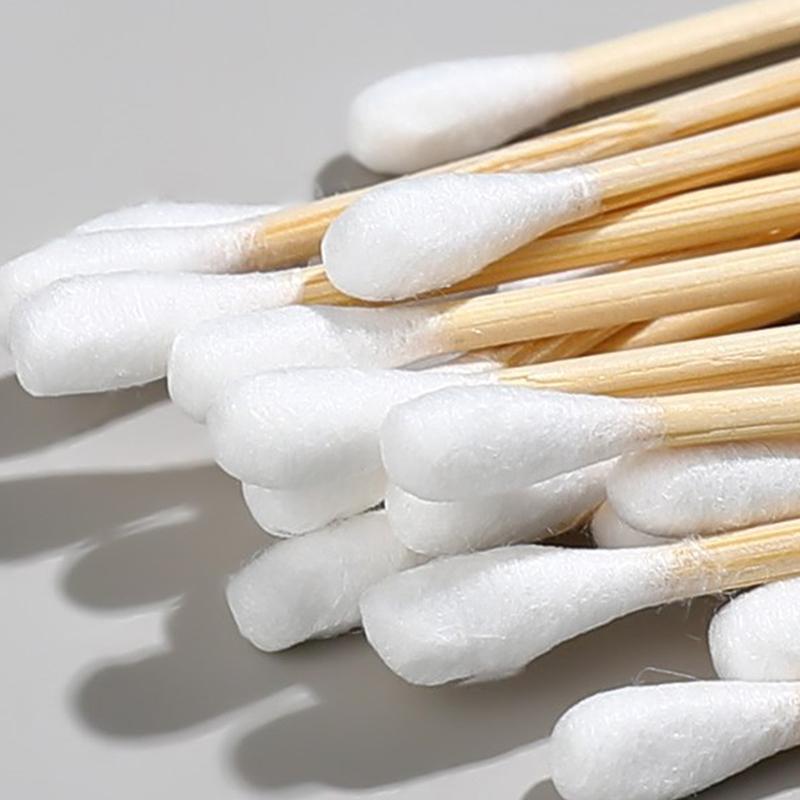 100PCS Double-Headed Wooden Cotton Swabs – For Makeup, Ear and Nose Cleaning, and Baby Care