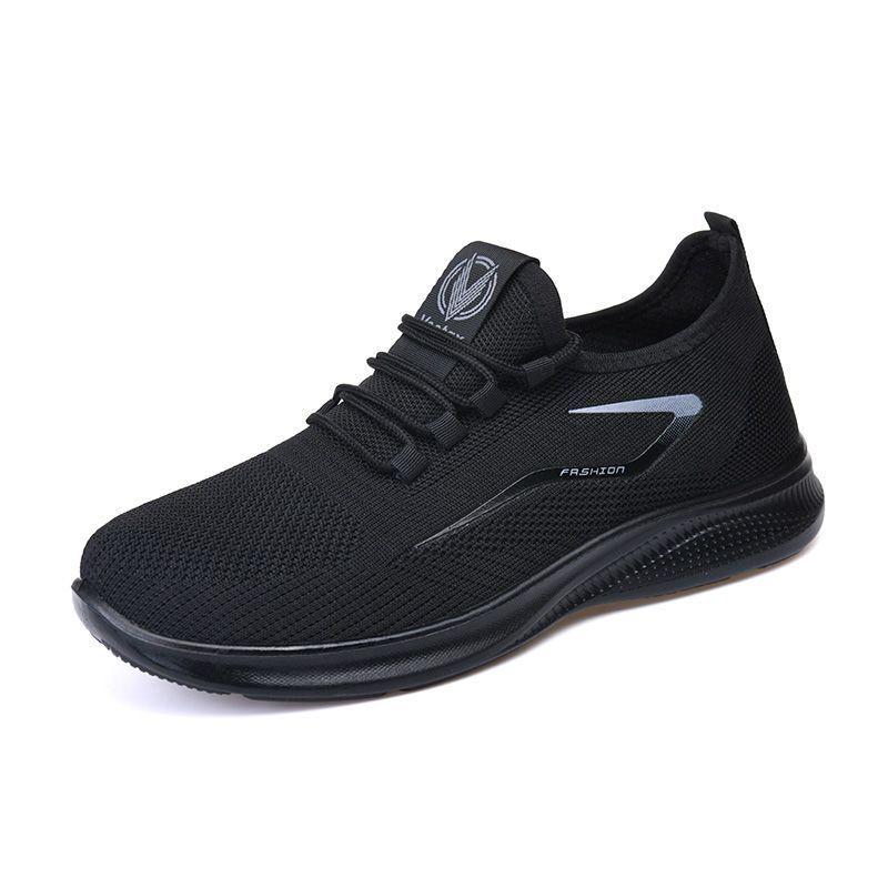 Plus Size Men's Lace-Up Mesh Breathable Low-Top Non-Slip Cloth Shoes for Spring & Autumn