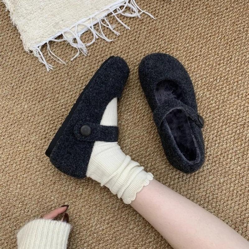 Fashion Retro Woman Shoes 2026 Winter New Women's Round Head Flat Shoe Comfort Anti Slip Women Mary Jane Shoes Zapatos De Mujer