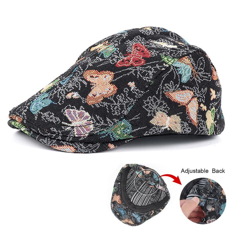 Peaky Blinders 2026 Corea Boina Mujer Bordado Mariposa Vintage Boinas Gorra Plana Gorra de Pico Hombre Algodón Negro Gorras de Periodista Hip Hop