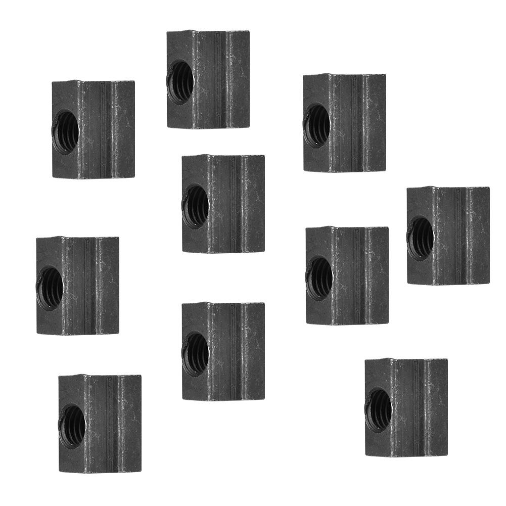 10pcs Black Oxide Grade 8.8 Carbon Steel T sloT Nut T Nut Tapped Through (M8 Thread)