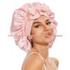 Cuffia in Raso Extra Large per la Cura dei Capelli - Cuffia da Notte con Fiocco per Donne