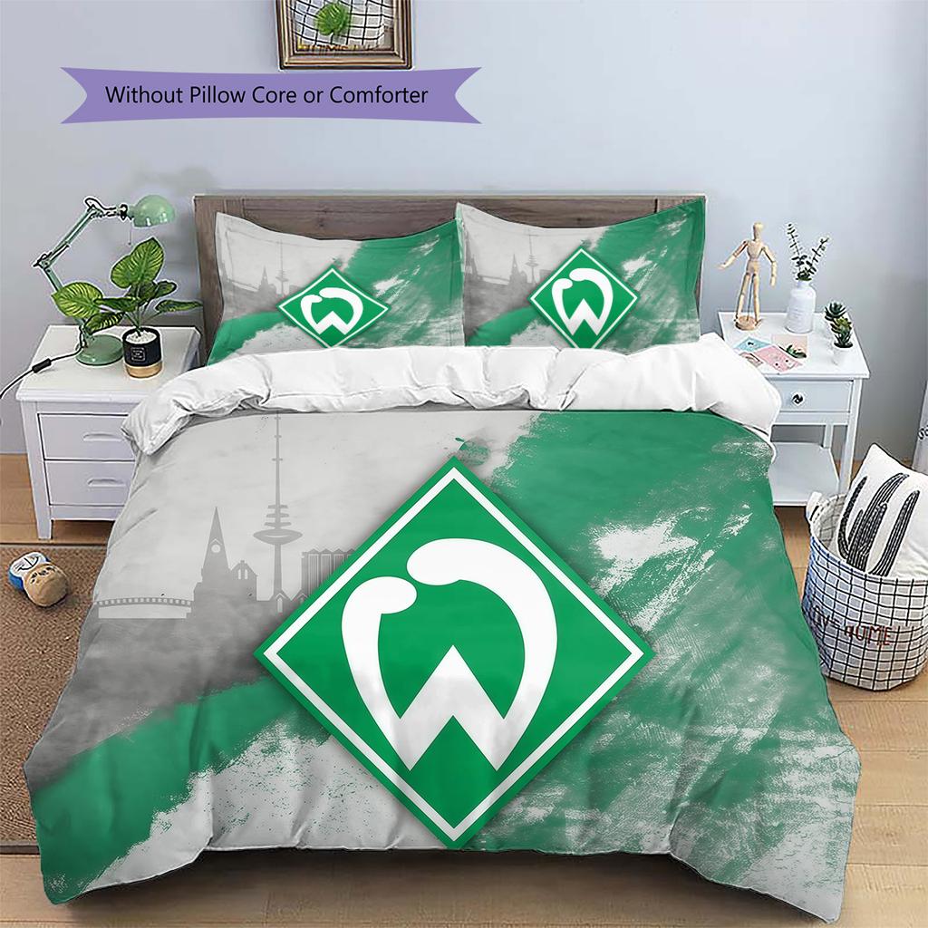 SV Werder Bremen Pattern Bedding Quilt Set Home Decoration Gift (1 * duvet cover + 2 * pillowcase without core)