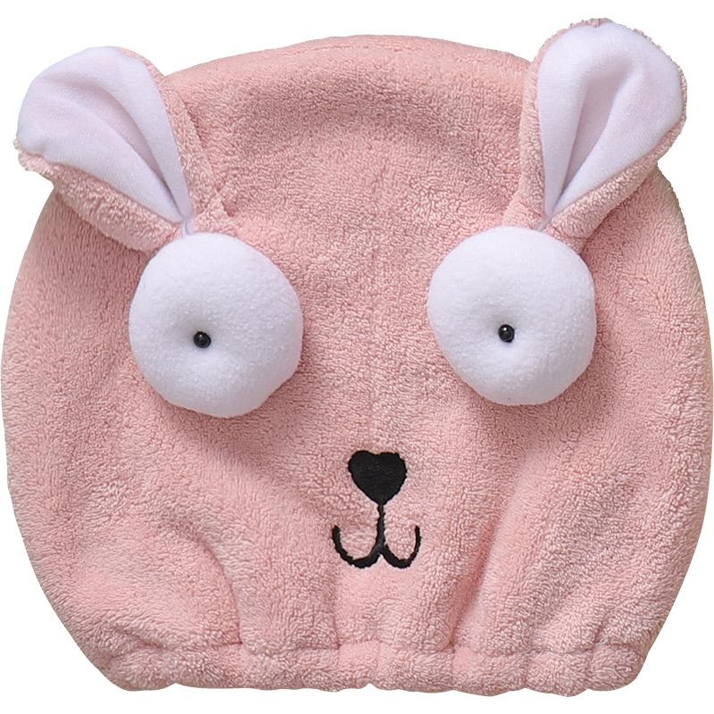Cute Cartoon Parent-child Rabbit Quickly Dry Hair Wrapped Towels Dry Hair Hat  Portable Coral Fleece Shower Cap Bath Accessories