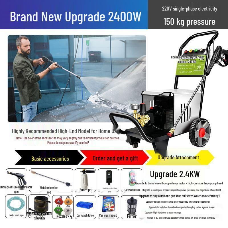 1200kg High-Pressure Car Washer with Powerful Water Pump and Brush