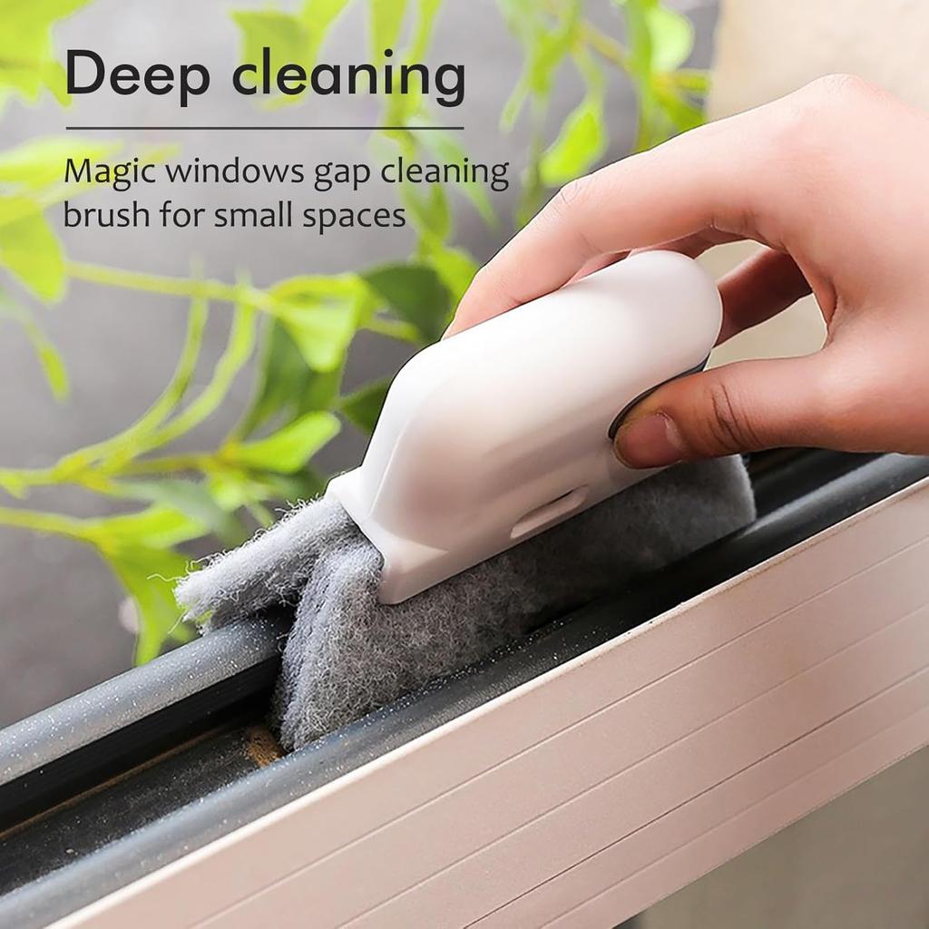 Window Cleaning Brush,Multifucation Groove Cleaning Brush For Household Use, 3 In 1 Window Sliding Door Track Cleaner, Sill, Tile Lines, Shutter, Car