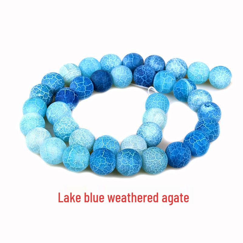 Natural Weathered Agate Frosted Beads for DIY Jewelry Accessories