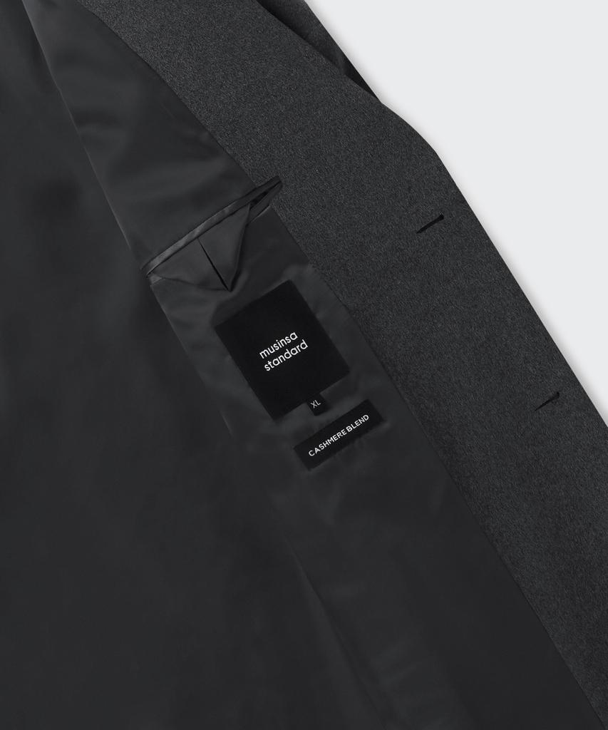 Musinsa Standard Cashmere Blend Oversized Single Coat [Charcoal Grey]