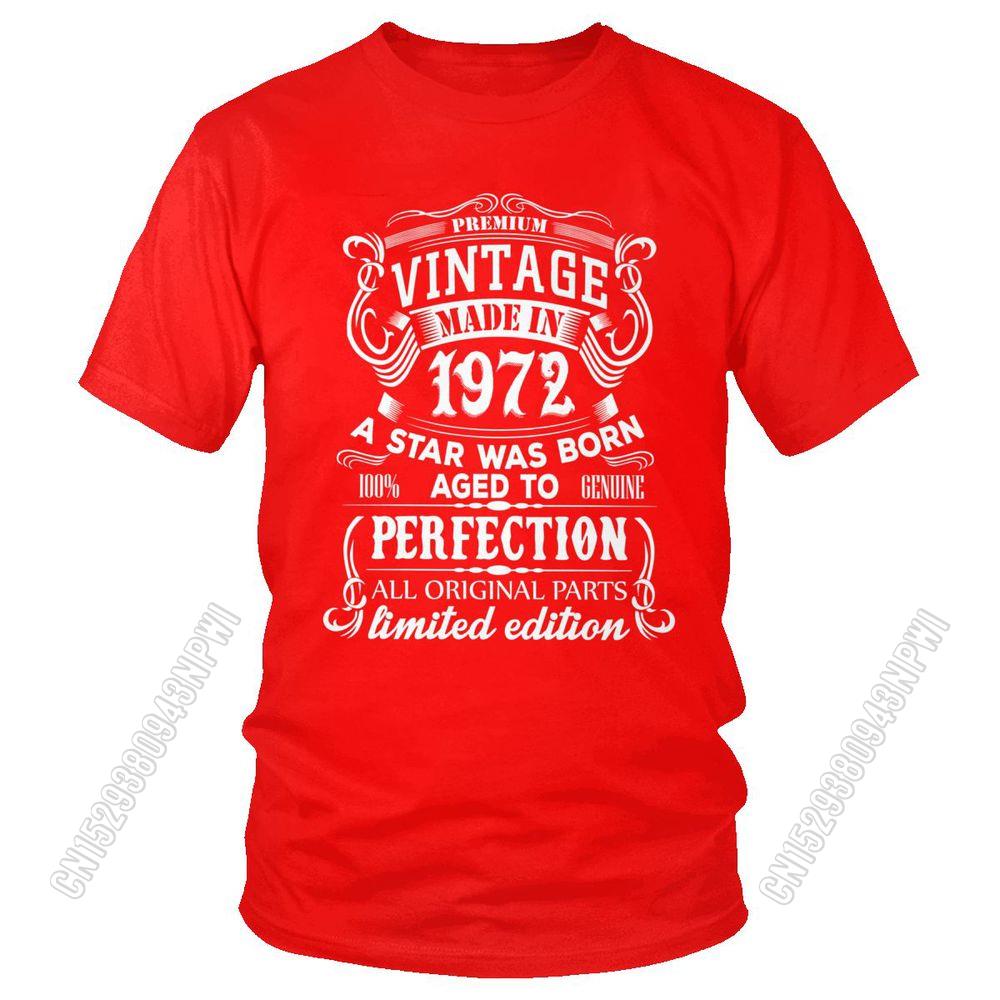 T-Shirt Men Short Sleeve T Shirt 100% Cotton Coupe Ample Idéal Comme Cadeau D'anniversaire Collection Été 1972 Custom Gift