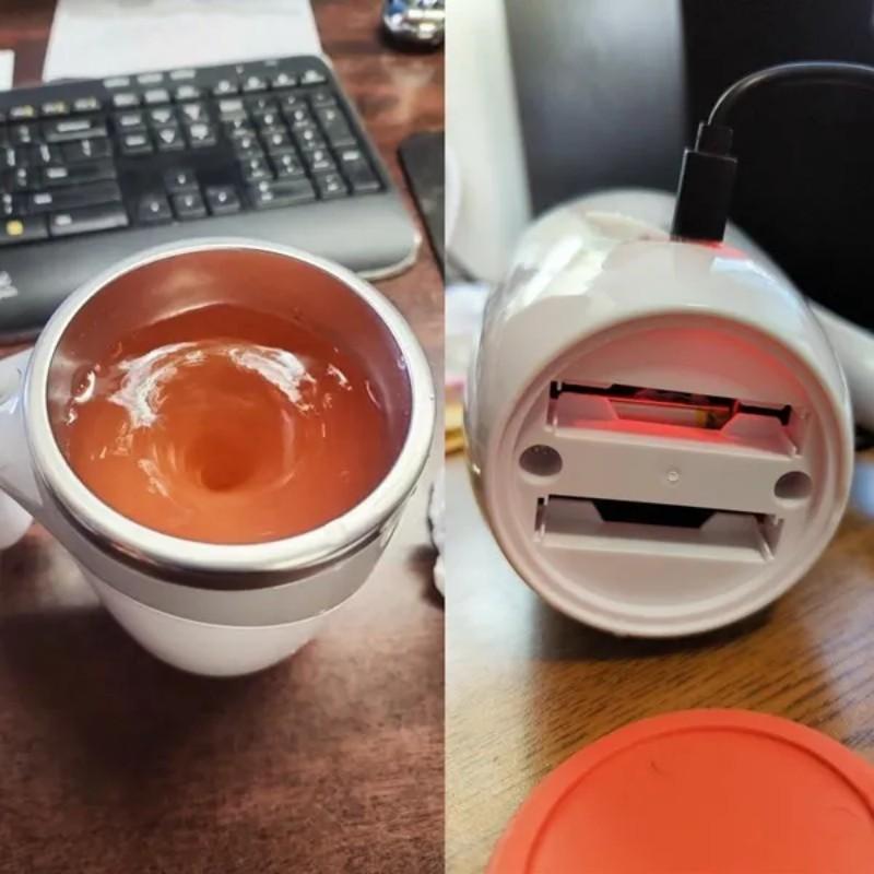 Rechargeable Electric Automatic Stirring Magnetic Mug 380ml Stainless Steel Mixer Coffee Milk Mixing Cup Perfect For Home Office