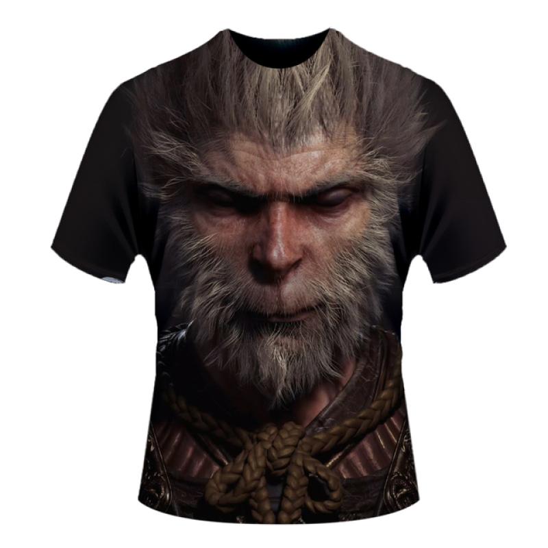

Wukong Trend Модная футболка Game Black Myth Monkey King с коротким рукавом Уличная одежда Повседневная одежда Забавный топ Мужская футболка Женская футболка 4XL