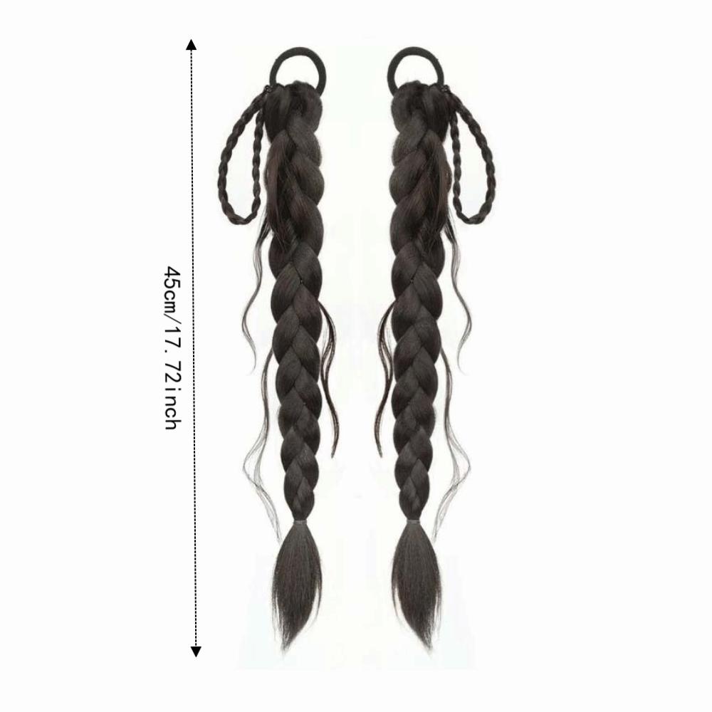 2Pcs Ear Rabbit-style Handmade Braids Pony Tails Long Twist Braid Hairpiece  for Women