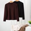Women's Lyocell Brushed Fleece Slim Fit Long Sleeve Top for Autumn/Winter