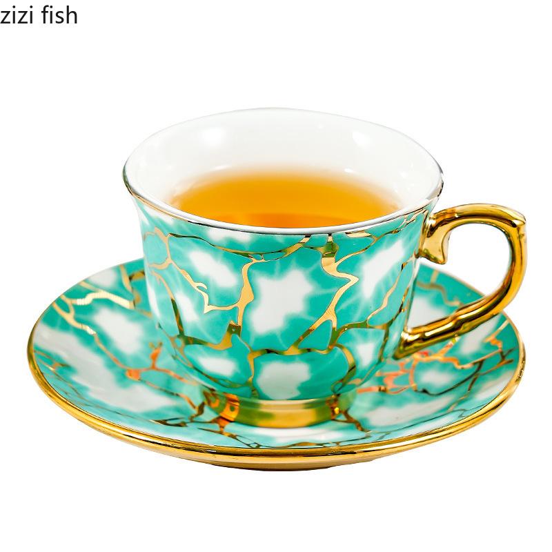 

Green Marble Patterned Ceramic Water Cup Afternoon Tea Mug Coffee Cup Milk Mug Breakfast Cups Dessert Plate Milk Tea Cups 101-200ml