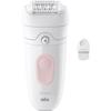 Cordless Electric Epilator - BRAUN - SILK EPIL 5-000 - Waterproof - 2 Speeds - Pink / White