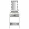Makeup Table with Drawers Gray 50 x 41 x 140 cm Engineered Wood