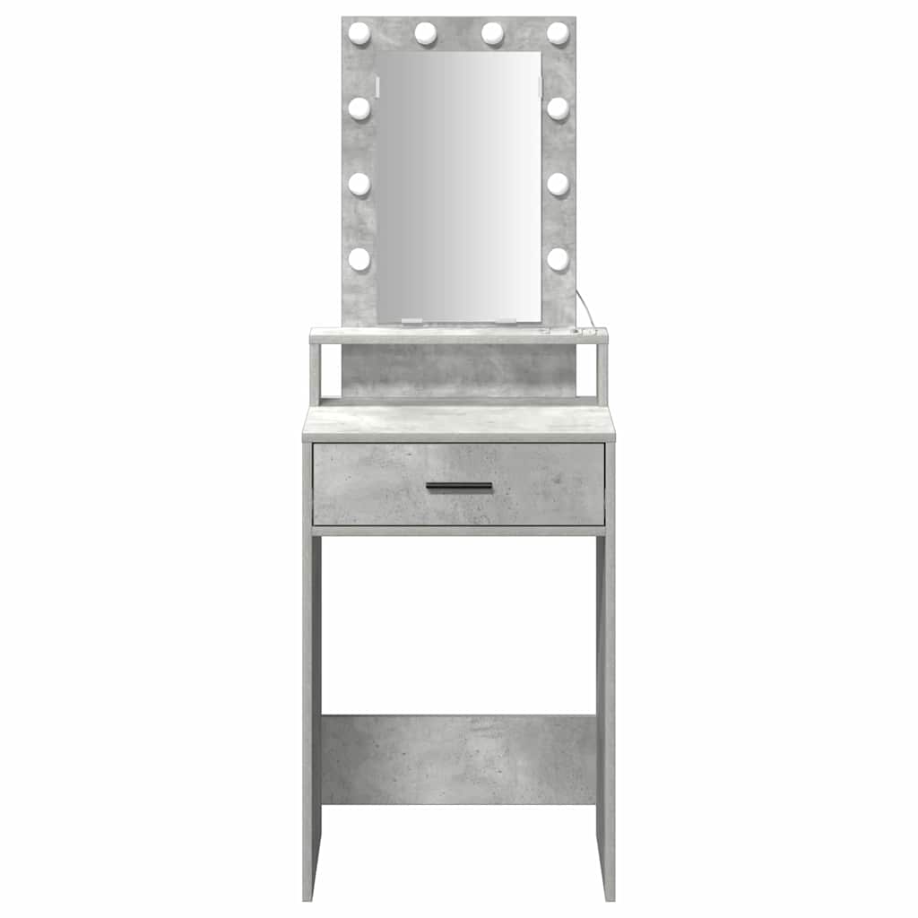 Makeup Table with Drawers Gray 50 x 41 x 140 cm Engineered Wood