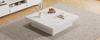 Table Basse Carrée Blanche Moderne Aspect Marbre, 90 x 90 x 25 cm – Quatre Tiroirs, Plateau Coulissant, Capacité de Charge jusqu'à 30 kg