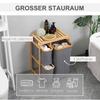 Laundry Basket Made of Bamboo, 3 Removable Baskets 50 cm x 32 cm x 69.7 cm Natural Gray