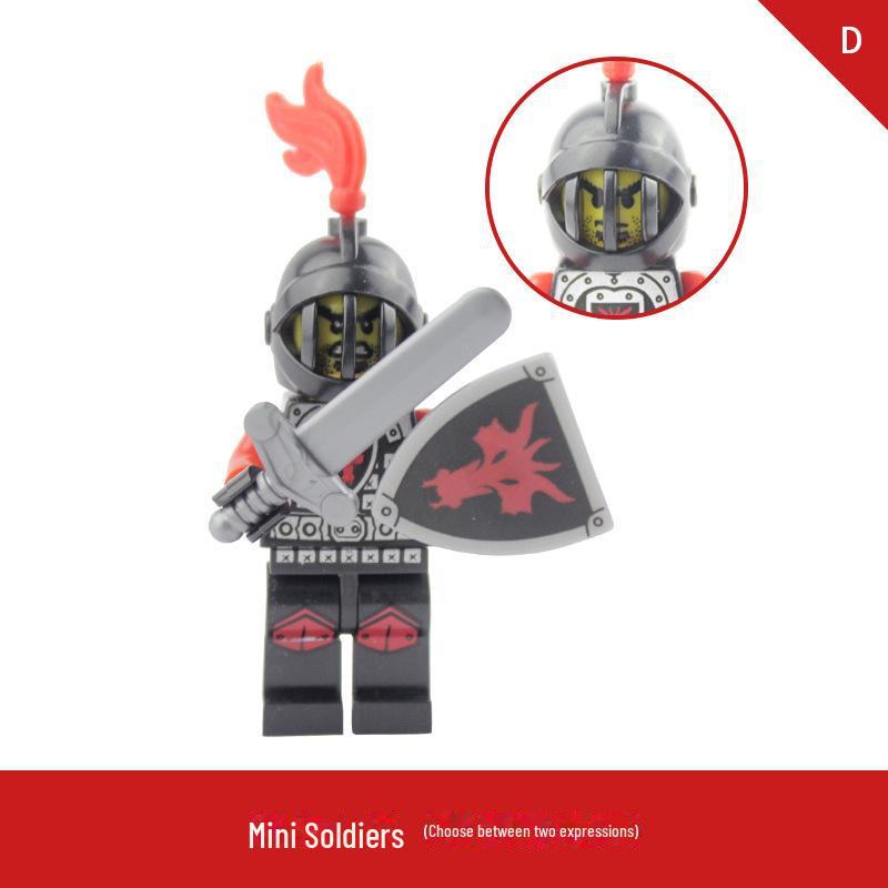 

LOJO AX9804 Красный рыцарь-дракон, набор минифигурок средневекового строительства D