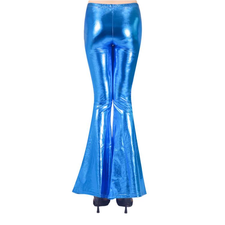 Women's Multi-Color Shiny Patent Leather Flared Pants - European & American Fashion