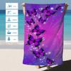 Serviette de plage violette à imprimé papillon, Microfibre anti-sable absorbante légère séchage rapide pour yoga, natation, vacances